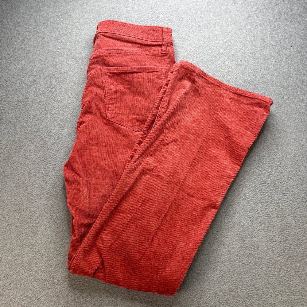 Old Navy Higher High-Rise Flare Pants Women 12 Red Corduroy Trousers Boho Retro